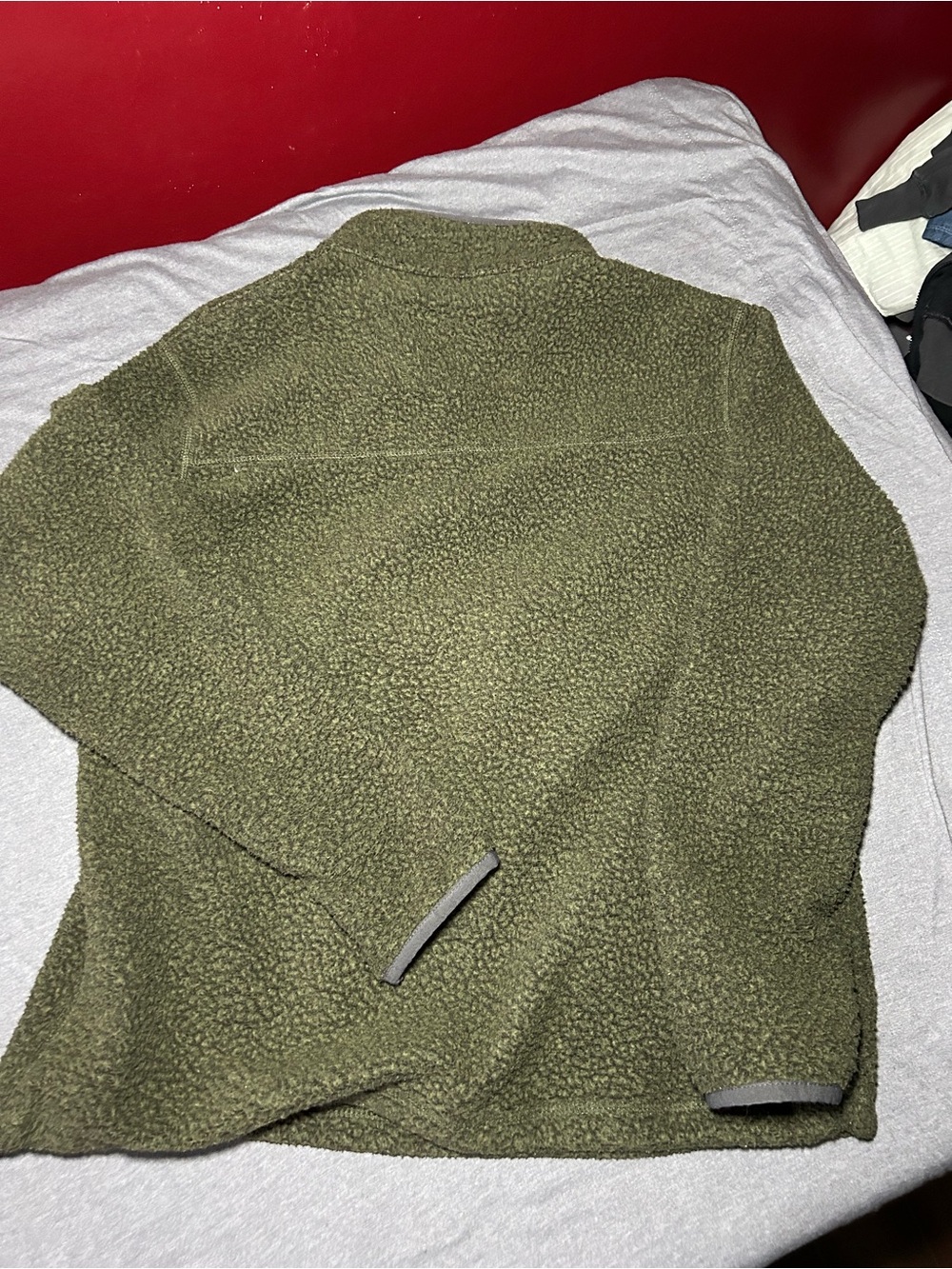 Carhartt Olive Green Sherpa Pullover with Snap Placket - Picture 7 of 7